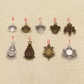 6 шт. Серьги Камея Базовая установка Mix Шарм Подвеска Металл Металлический кулон Очарование Изготовление ювелирных изделий HJ255 C-23x18mm