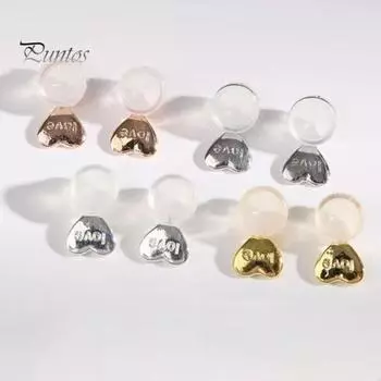 6 шт. Серьги на спине в форме сердца Серьги-подъемники на спине Силиконовые серьги на замену для обвисших ушей античный серебряного