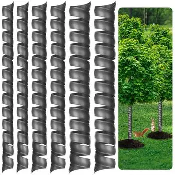 6 шт. серая защита ствола дерева пластиковая спиральная защита коры дерева гофрированная защита дерева спиральная пластиковая защита дерева прочная серый