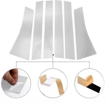 6 шт. серебристая наклейка на центральную стойку двери автомобиля, наклейка на стойку BC для Toyota Veloz Transmover 2022-2024/Perodua Alza 2022-2024