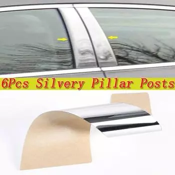 6 шт. серебристые стойки, детали отделки автомобиля, подходят для Kia Sorento XM 2010-2014, автомобильные внешние дверные оконные стойки, наклейки, аксессуары