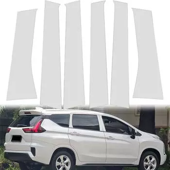 6 шт. серебристых автомобильных оконных центральных стоек BC отделка стойки стойки подходит для Mitsubishi Xpander 2017-2025 декоративные наклейки