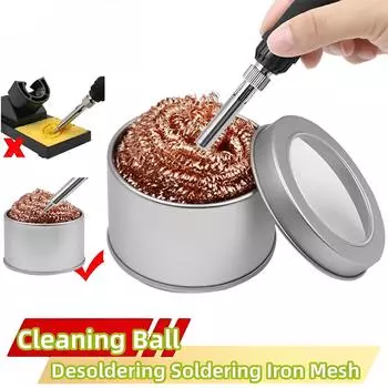 6 шт. Шарик для чистки, сетчатый фильтр для паяльника, чистящая насадка, наконечник для медной проволоки, шарик для очистки металлического шлака copper wire ball-1pcs