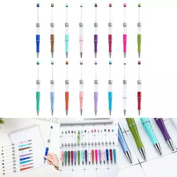 6 шт. шариковая ручка с бисером, ручка для подписи, гладкая ручка для письма, пустая ручка, ручка с бисером 1,0 мм, канцелярская ручка для школы и офиса 13