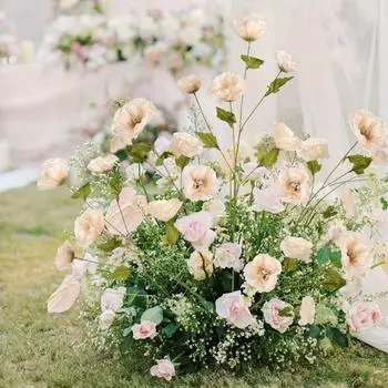 6 шт. шелковых цветов, искусственные цветы мака, 82 см, цветы мака для свадебного домашнего праздничного стола, центральная композиция, украшение красный