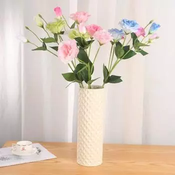 6 шт. шелковых искусственных цветов с длинным стеблем, искусственные цветы, композиция из веток, 18 головок для свадебного букета, домашнего декора фиолетовый