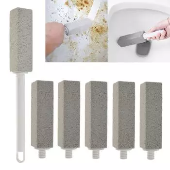 6 шт. Щетка для чистки пемзой, мощный очиститель для туалета, длинная ручка, съемная, гибкая чистка пола в ванной