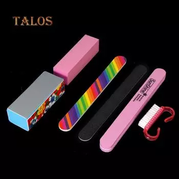 6 шт., шлифовальный файл для дизайна ногтей, буферный блок, щетка для чистки, набор инструментов для маникюра, набор инструментов для ухода за ногтями B