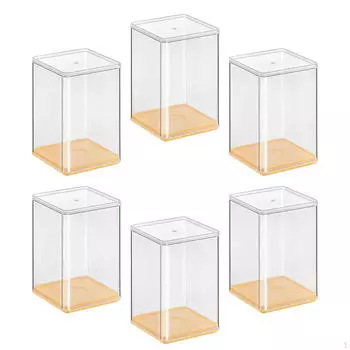 6 шт., штабелируемый многоцелевой декоративный органайзер для хранения моделей комнат, коллекционные предметы жёлтый