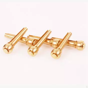 6 шт., штифты для гитарного моста, струнные колышки, золотые колышки, прочные запасные части, наконечник из чистой латуни