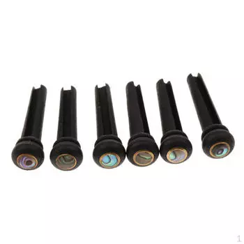 6 шт., штифты для моста из черного дерева для акустической гитары с аксессуаром в горошек