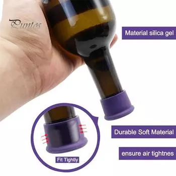 6 шт., силиконовая крышка для бутылки вина, пробка, пищевая пробка, альтернатива, многоразовая крышка для бутылки шампанского, пива, герметик, хранитель вина, кухонные принадлежности 1 Set