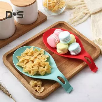 6 шт. силиконовая подставка для ложки, термостойкая подставка для кухонной утвари, легко моющаяся подставка для ложки, щипцы, современный кухонный аксессуар красный