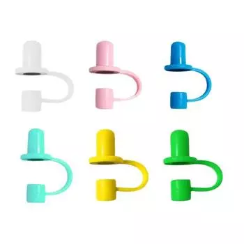 6 шт., силиконовая соломенная крышка, многоразовые аксессуары для соломинок, пылезащитные крышки, пищевая, легко чистящаяся соломенная крышка, топпер для стаканов для чашек