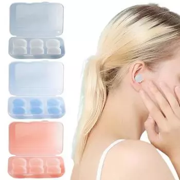 6 шт. силиконовые беруши шумоподавление моющиеся водонепроницаемые мягкие многоразовые средства защиты органов слуха концерты работа учеба сон бесшумные беруши синий