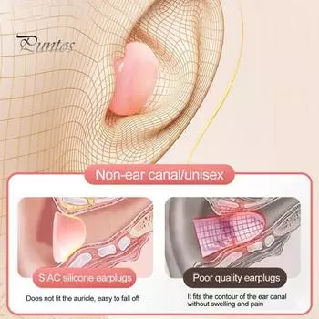 6 шт. силиконовые беруши шумоподавление моющиеся водонепроницаемые мягкие многоразовые средства защиты органов слуха концерты работа учеба сон бесшумные беруши розовый