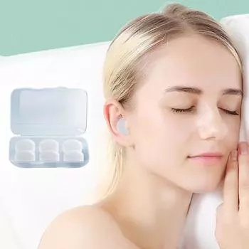 6 шт. силиконовые беруши шумоподавление моющиеся водонепроницаемые мягкие многоразовые средства защиты органов слуха концерты работа учеба сон бесшумные беруши синий