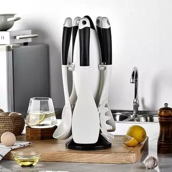 6 шт. силиконовые кухонные принадлежности термостойкие антипригарные кухонные принадлежности инструменты для выпечки с местом для хранения соответствующие подвесные инструменты Set of 6