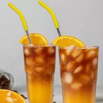 6 шт., силиконовые насадки для соломинок, гибкие многоразовые чехлы для соломинок пищевого качества, сменный наконечник для соломинок Hydraflow из нержавеющей стали жёлтый