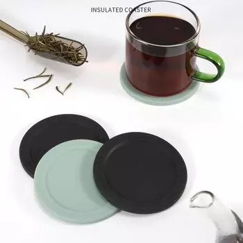 6 шт. силиконовые подставки для отелей, принадлежности для питья, кухни, круглый теплоизоляционный коврик, поднос, нескользящий ПВХ, мягкая резиновая чашка, кружка, держатель для чашек, коврик