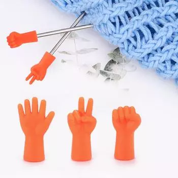 6 шт. силиконовые протекторы для кончиков спиц для самостоятельного вязания (оранжевый)