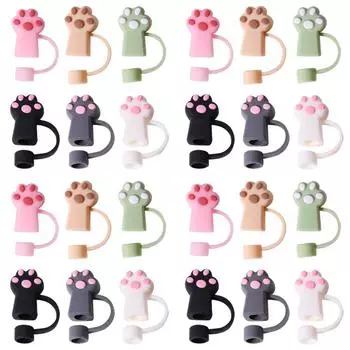 6 шт. силиконовых чехлов для соломинок «кошачья лапка» 10 мм для стаканчиков Stanley 30/40 унций