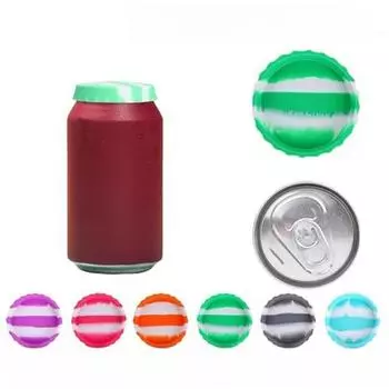 6 шт. силиконовых крышек для банок, герметичные многоразовые крышки для напитков для пива, газировки, сока A