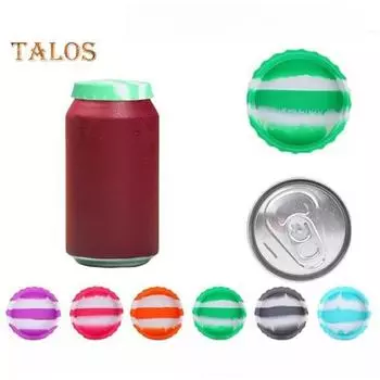 6 шт. силиконовых крышек для банок, герметичные многоразовые крышки для напитков, для пива, газировки, сока, универсальные стандартные банки, 6 разных цветов, защитные крышки для напитков A