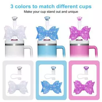 6 шт. силиконовых соломенных чехлов, ромбовидные соломенные насадки для чашек, многоразовые соломенные колпачки, красочный соломенный декоративный набор для дома и путешествий 6pcs