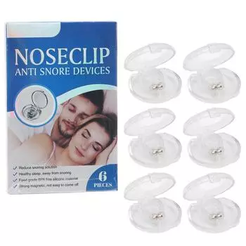 6 шт. силиконовый магнитный зажим для носа от храпа для сна с защитой от храпа для взрослых