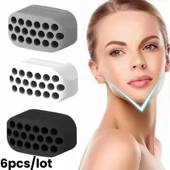 6 шт. силиконовый тренажер для челюсти, формирователь линии, жевательный тренажер, тренажер для мышц шеи, тонизирующее оборудование, мяч для подтяжки лица, тренажер для двойного подбородка