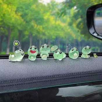 6 шт. симпатичная мини светящаяся лягушка микро ландшафт приборная панель автомобиля забавная лягушка автомобиль заднего вида украшения для интерьера сказочный сад домашний автомобиль подарки