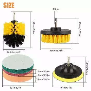 6 шт., скраб-щетка для дрели, универсальный набор, насадки для чистки электрической дрели, универсальная глубокая очистка 6Pcs