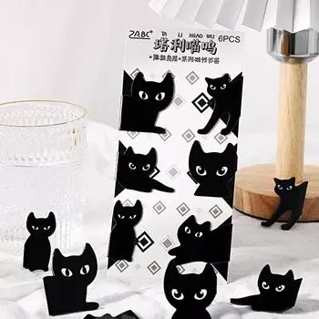 6 шт. скрытых уголков магнитных закладок для книг милый мультяшный кот собака кролик зажимы для страниц книжный маркер уникальный подарок для чтения