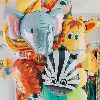 6 шт. Случайных воздушных шаров из алюминиевой фольги с изображением животных из волшебного леса. Подходит для вечеринок по случаю дня рождения и украшения мероприятий. Each of 6 animal styles