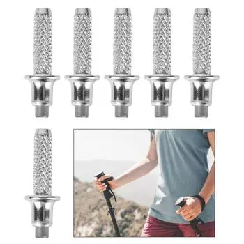 6 шт., сменные насадки для треккинговых удочек из вольфрамовой стали, нержавеющие, устойчивые к коррозии, прочная ручка, универсальные насадки для трости, насадки для треккинговых палок 6pcs