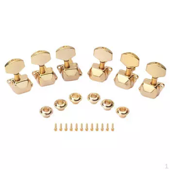 6 шт. сменных колков для настройки струн полузакрытой гитары, 3L3R золотой
