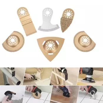 6 шт. смешанная осциллирующая пила Wed Kit, многофункциональный инструмент, твердосплавный рашпиль, аксессуары для многофункциональных инструментов