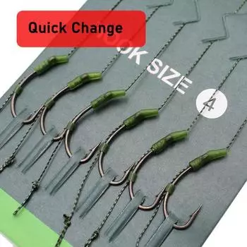 6 шт., снасти для ловли карпа, готовые крючки для ловли карпа, размер 2 #4 #6 #8, рыболовные снасти, аксессуары, аксессуары Pesca