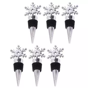 6 шт. снежная пробка пробки для бутылок заглушки сплав напитки декоративные красные нержавеющая сталь уплотнение серебряный