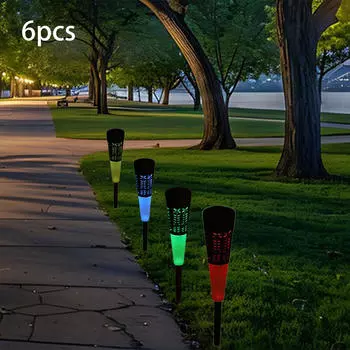 6 шт. Солнечные газонные светильники, работающие от сети, уличные светильники IP65, водонепроницаемые, садовые украшения для белый