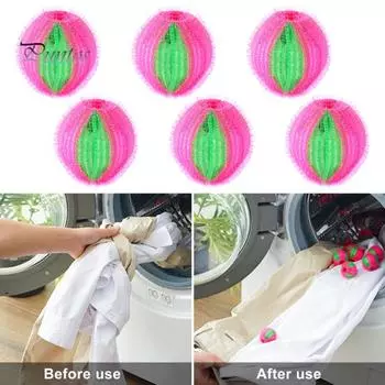 6 шт. средство для удаления шерсти домашних животных, многоразовый ловушка для ворса, эффективное средство для удаления волос, стиральная машина, сушилка для шерсти домашних животных зелёный/красный