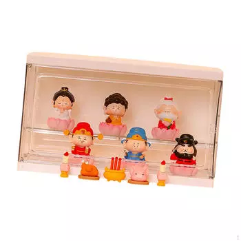 6 шт. Статуэтка бога удачи Статуэтка Цайшэнь Поделки для украшения дома Мини-подарки