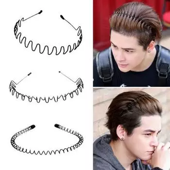 6 шт. стильная не падающая легкая мужская повязка на голову женская черная железная спираль товары для дома