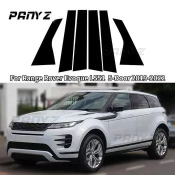 6 шт. стойки автомобиля для Range Rover Evoque L551 5-дверь 2022, молдинг двери, окна, наклейки на планки Glossy Black