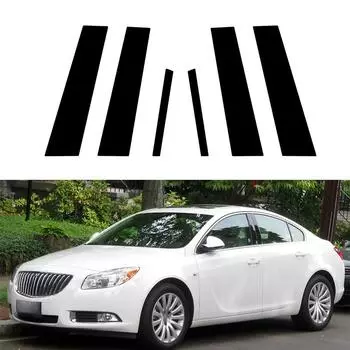 6 шт., стойки для дверных и оконных стоек, накладка, наклейки для Buick Regal 2011-2017, для Opel Insignia A 2009-2017, автоаксессуары