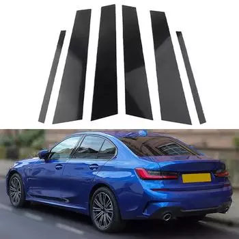 6 шт. стойки для дверных стоек автомобиля, накладка для BMW 3 серии G20/G21 2019-2023, декоративная крышка для окна, наклейки на колонку BC, детали