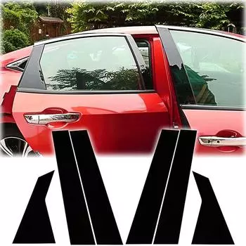6 шт. стойки для окон автомобиля, дверные накладки, декоративная наклейка, глянцевый черный для Honda Fit/Jazz 2021-2022 BC, наклейка на колонку, панель