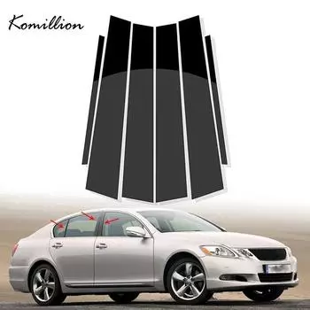 6 шт., стойки для окон и дверей автомобиля, наклейки на отделку, глянцевые черные внешние аксессуары для Lexus GS 2006 2007 2008 2009 2010 2011