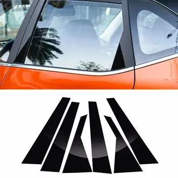 6 шт., стойки для окон и дверей автомобиля, накладка, наклейка для KIA Seltos 2020-2023, глянцевая черная колонка BC, внешние детали